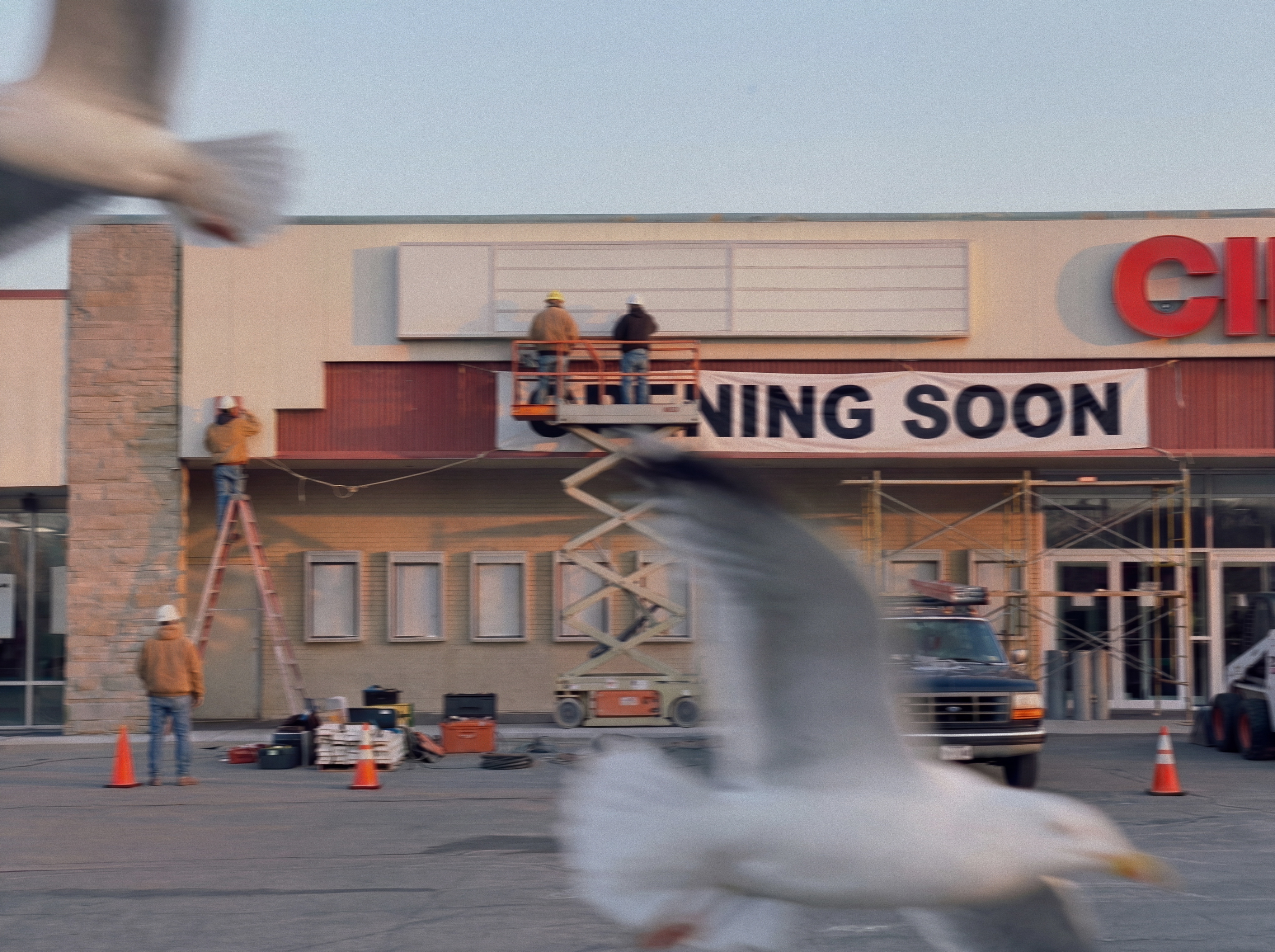 A theater being built